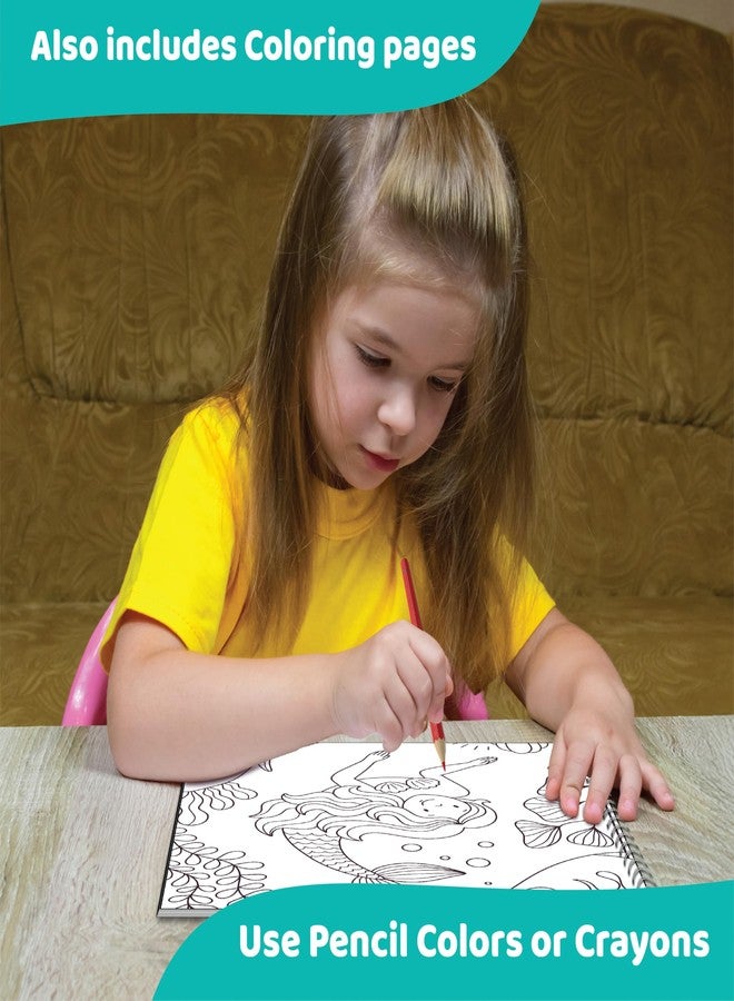 jackinthebox Sticker by Number Book Ocean Theme, 12 Scenes Puzzle Paint by Sticker Book + Colouring Pages, Gifts for Birthday, Party Favour Toys for Girls, Arts & Crafts for Kids Age 7 8 9 10 - Image 4